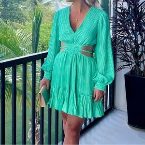 Jonathan Simkhai Green Long Sleeve Dress